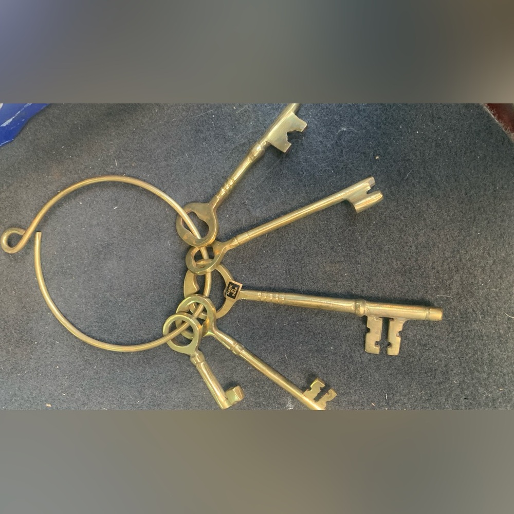 Brass Jailer Key Ring with Keys